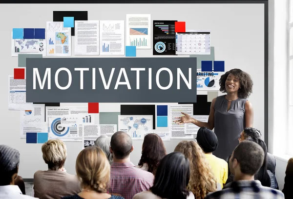 Seminarteilnehmer mit Motivation — Stockfoto