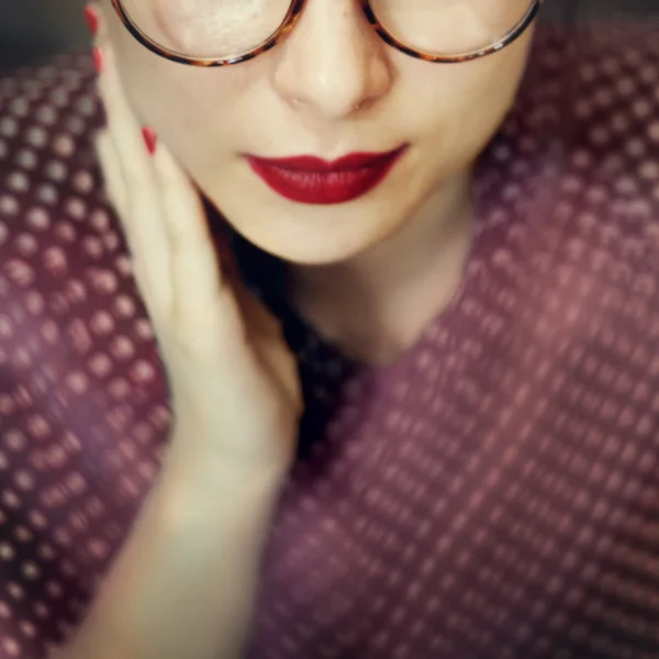 风格的眼镜的女人 — 图库照片