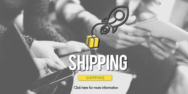 People at meeting and shipping — Stock Photo, Image