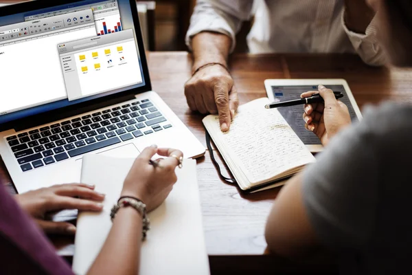 People Working with digital devices — Stock Photo, Image