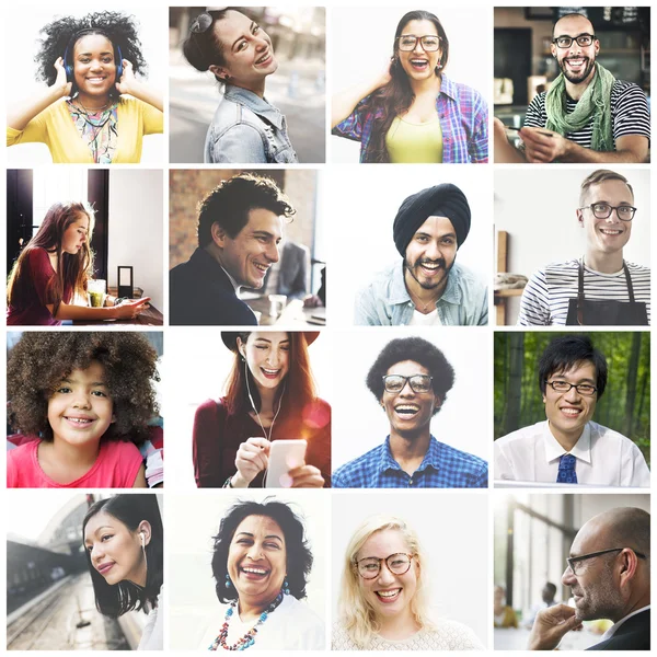 Collage con varias personas — Foto de Stock