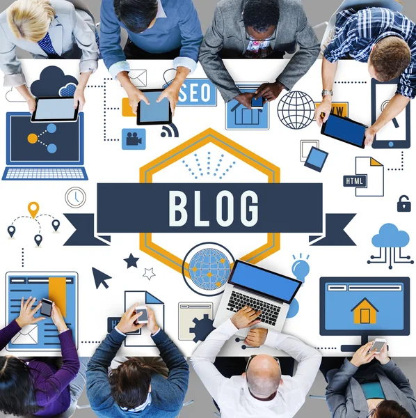 Blog Blogging, Concepto del Sitio Web —  Fotos de Stock