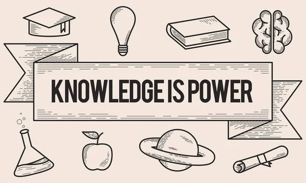 Template with Knowledge Is Powerconcept — Stock Photo, Image