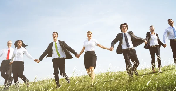 Business People running Outdoors — Stock Photo, Image