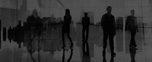 Silhouette del gruppo Business — Foto Stock