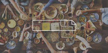 insanlar ve gıda ile bayrak