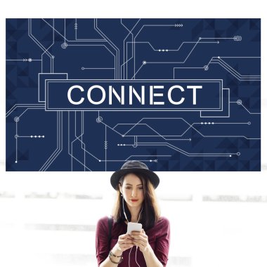 mobile ile şık kız