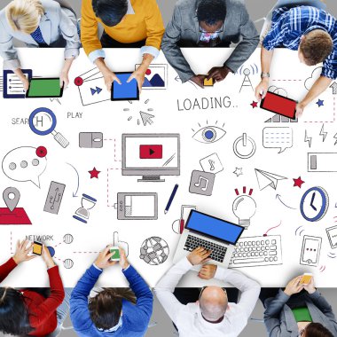 Ofiste çalışan iş ekibi.