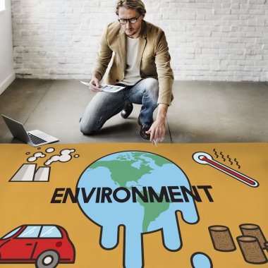 çalışma ortamı ile iş adamı