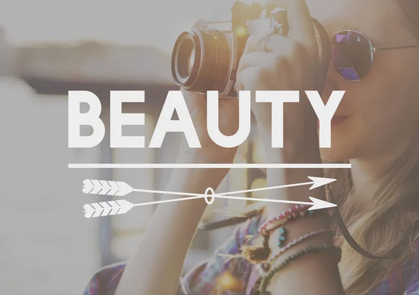 Meisje maken foto's, inspireren concept — Stockfoto