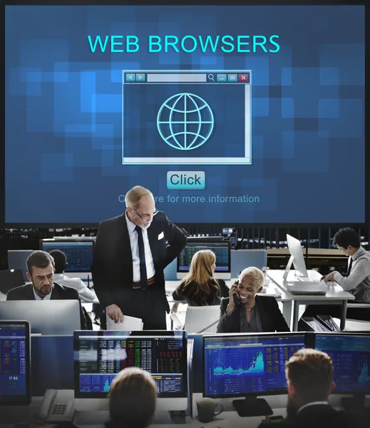 Imprenditori e browser web — Foto Stock