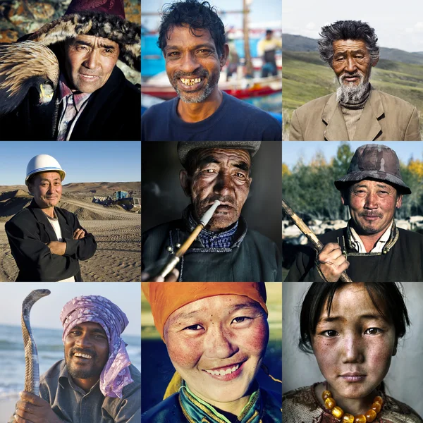 Colagem de raças mistas — Fotografia de Stock