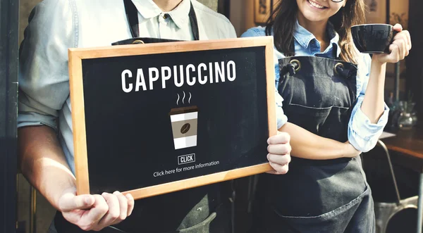 Two baristas near coffee shop — Stock Photo, Image