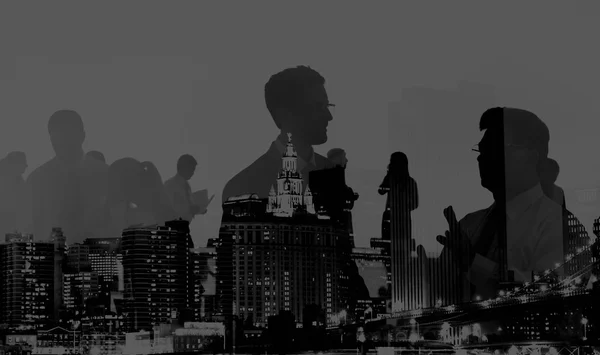 Silhouette del gruppo Business — Foto Stock