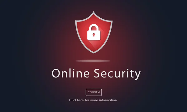 Template with online security concept — Stock Photo, Image