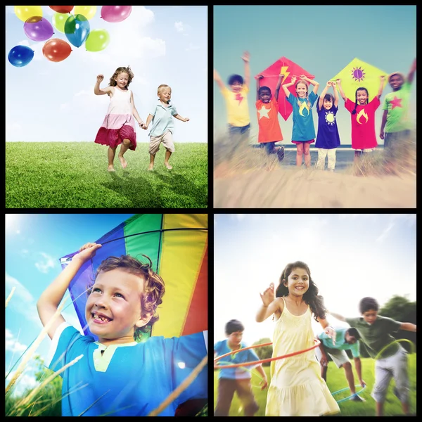 Collage Collection Various children — Stock Photo, Image