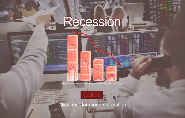 Mensen uit het bedrijfsleven werken en recessie — Stockfoto