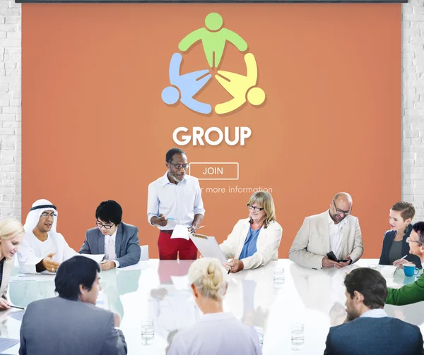 Gruppdiskussion planering affärsstrategi — Stockfoto