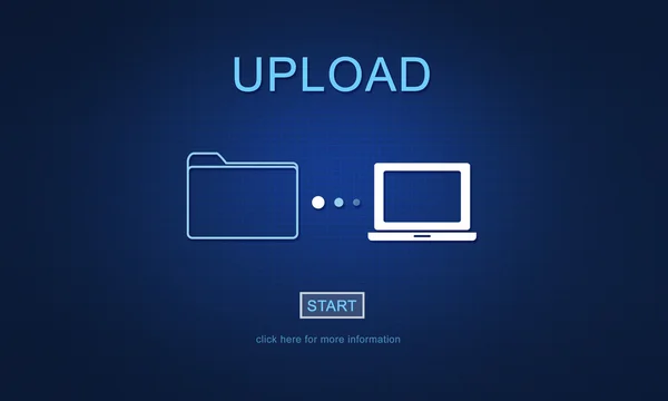 アップロードのコンセプトを持つテンプレート — ストック写真
