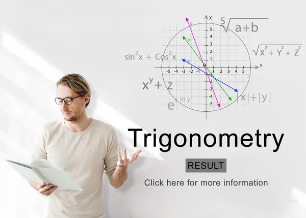 Businessman working with trigonometry — Stock Photo, Image