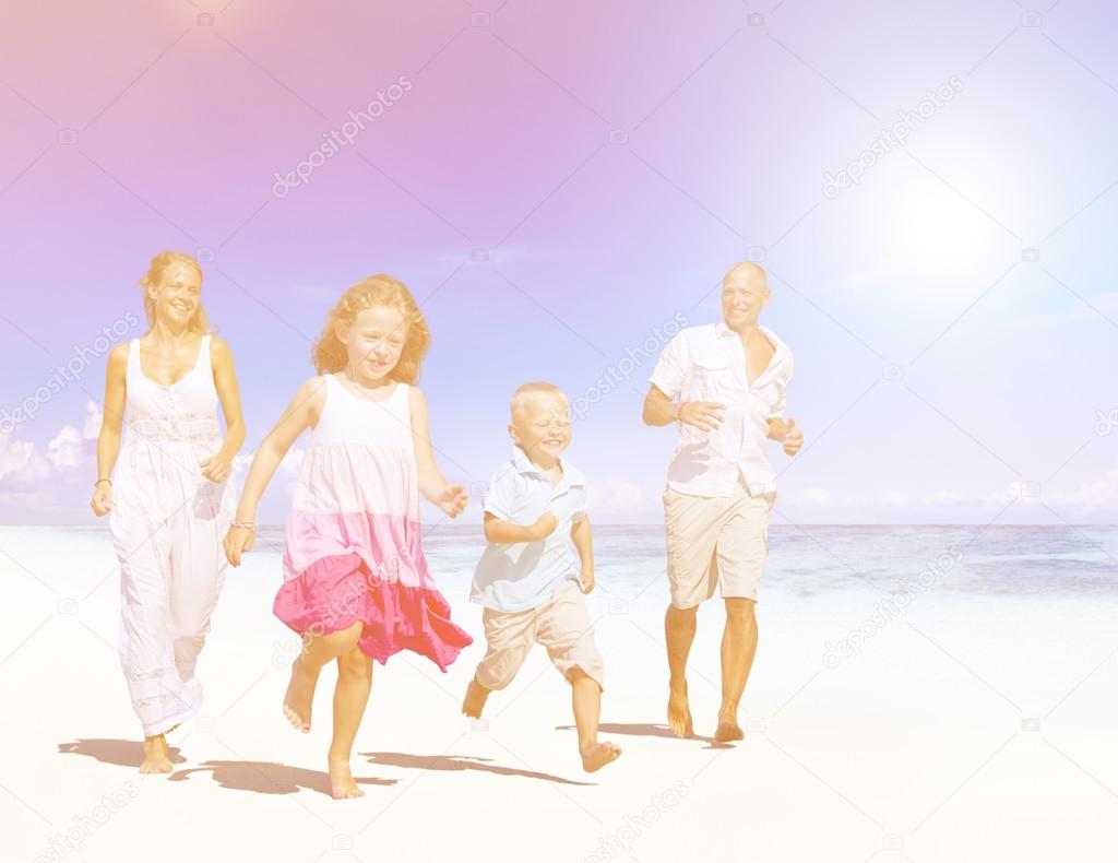 Family having fun on a beach
