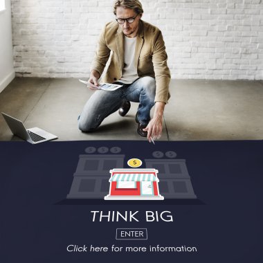 işadamı ile çalışan büyük düşün