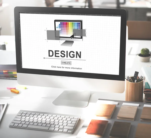 Computer en Design Concept — Stockfoto