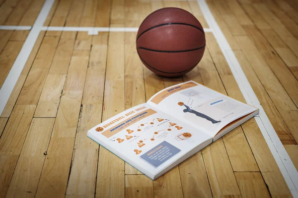 Basketball-Handbuch Lernkonzept — Stockfoto