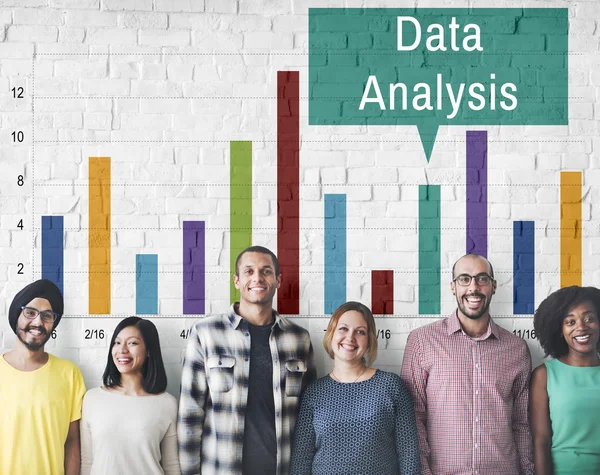 Diversity people with Data Analysis — Stock Photo, Image