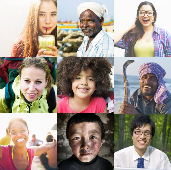 Collage con varias personas — Foto de Stock