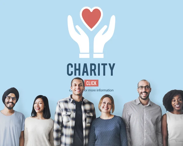 Diversity people with charity — Stock Photo, Image