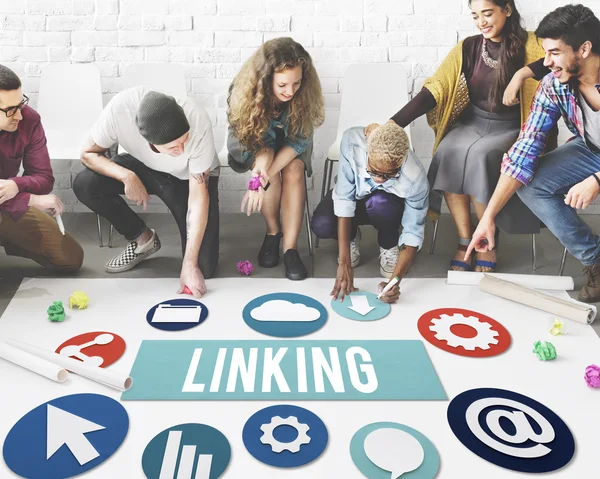 People drawing banner on floor — Stock Photo, Image