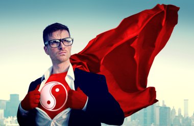 Güçlü süper kahraman işadamı