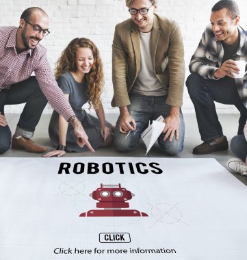 Poster ve robotik çalışma tasarımcılar