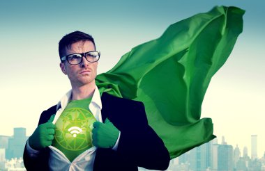 Güçlü süper kahraman işadamı