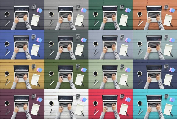 Mensen die werken met laptops — Stockfoto