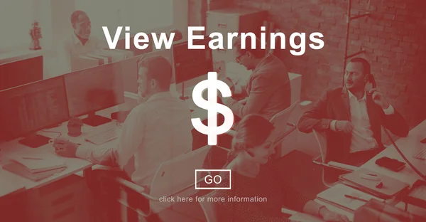 People working and View Earnings Concept — Stock Photo, Image