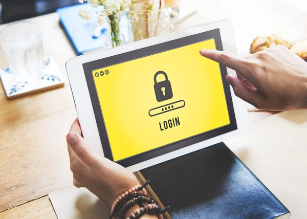 Woman hands with laptop — Stock Photo, Image