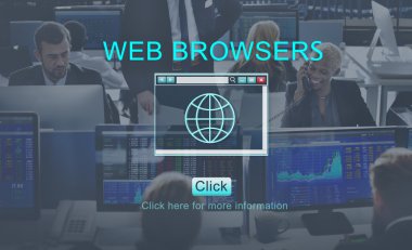 çalışma iş adamları ve örümcek ağı Browsers  