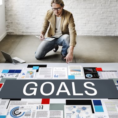 İşadamı gol ile çalışma