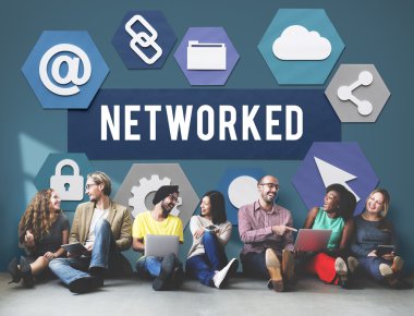 çeşitlilik arkadaşlar duvar ile yakın ağ