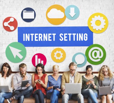 aygıtlar ve Internet ayarı ile insanlar oturup