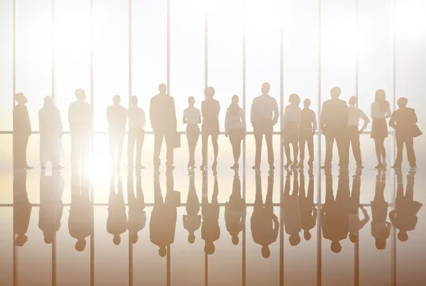 Silhouette del gruppo Business — Foto Stock