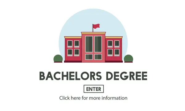 Template with bachelors degree concept — Stock Photo, Image
