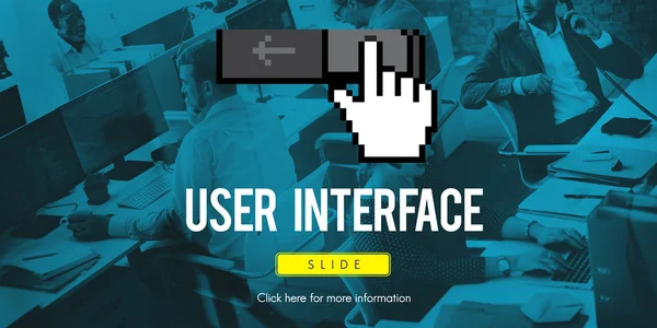 People working and User Interface Concept — Stock Photo, Image