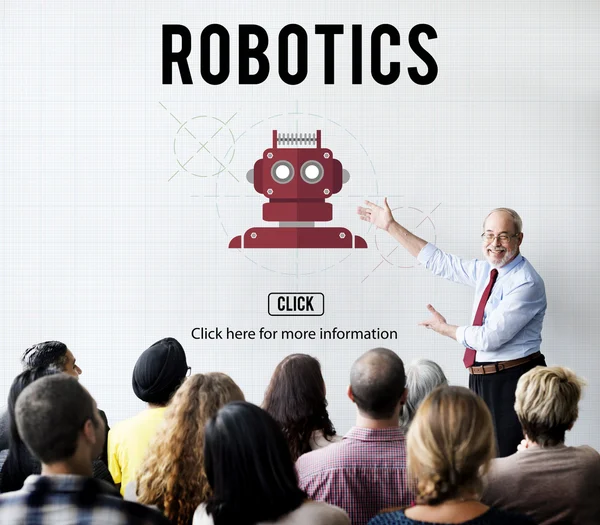 Personas en el seminario con Robótica — Foto de Stock