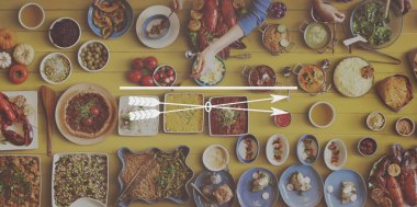 Gıda ve arows kavramı içeren tablo