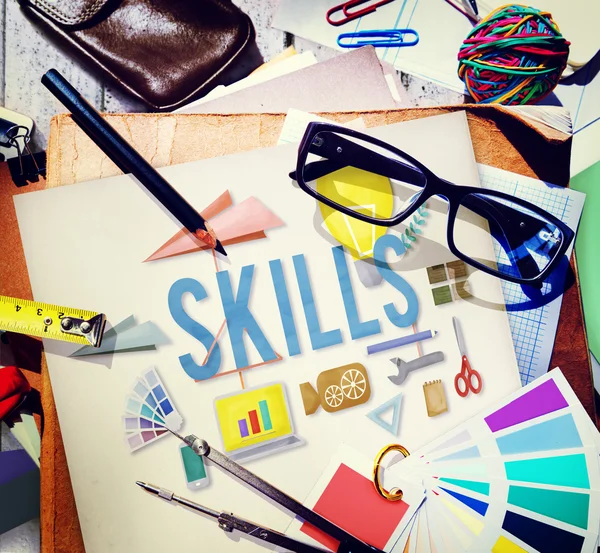 Office tools on wooden table — Stock Photo, Image