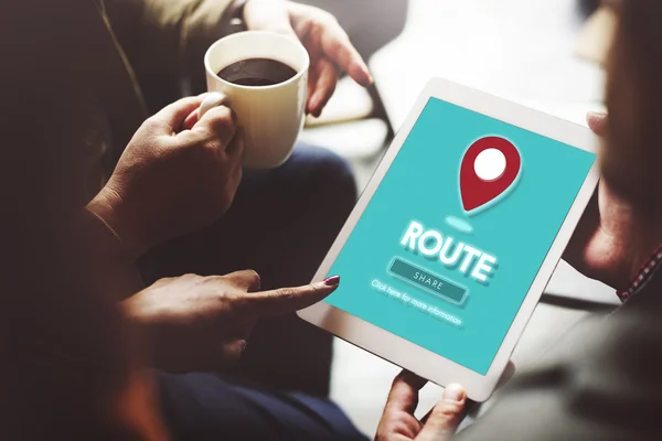 How to choose route on google maps on iphone Stock Photos, Royalty Free ...