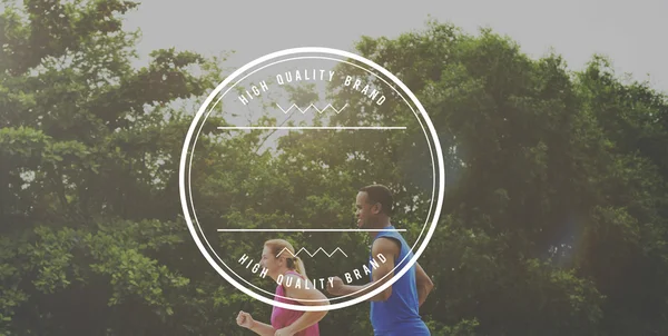 Man and woman Jogging together — Stock Photo, Image